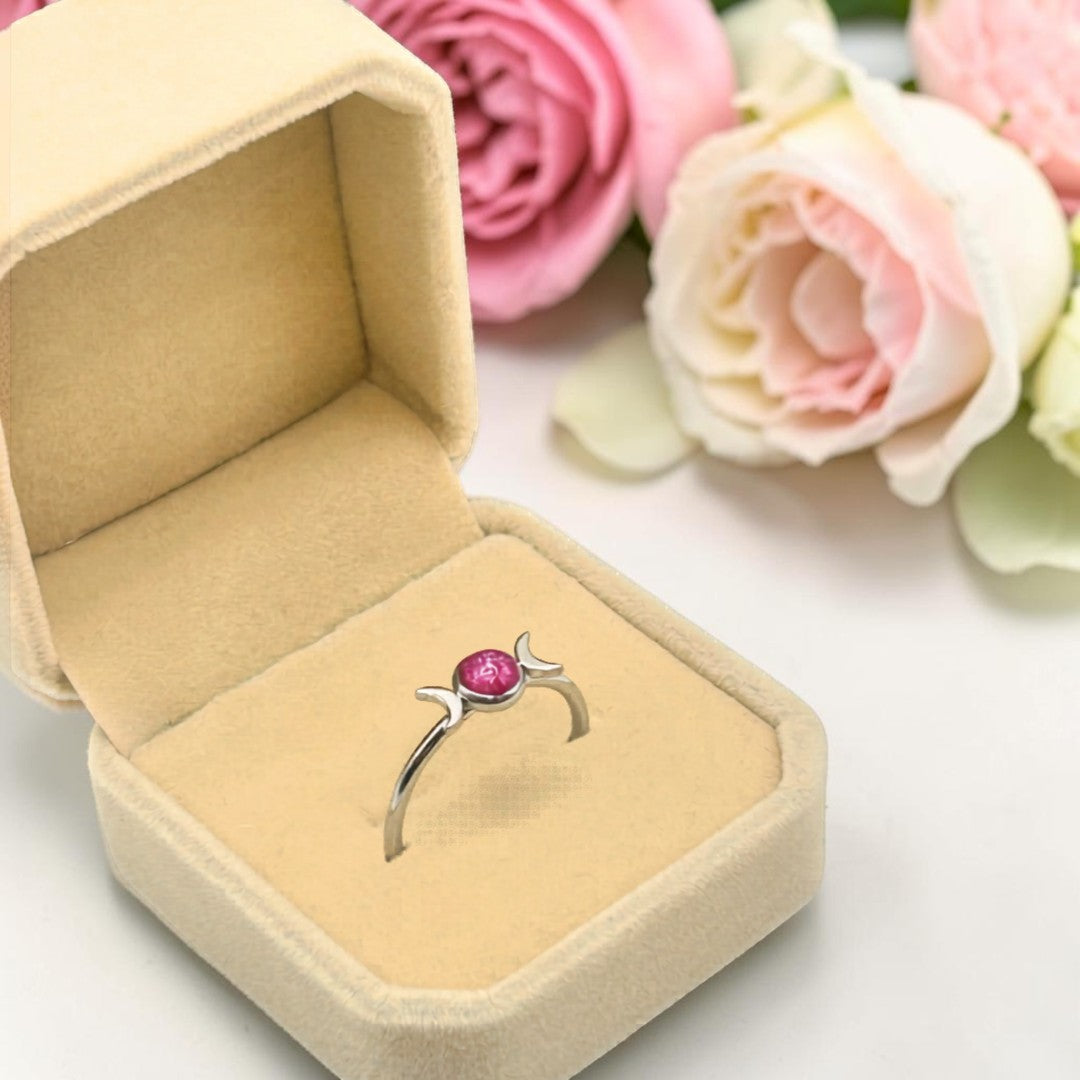 Handmade Hypoallergenic Stainless Steel Moon Ring. One of a Kind