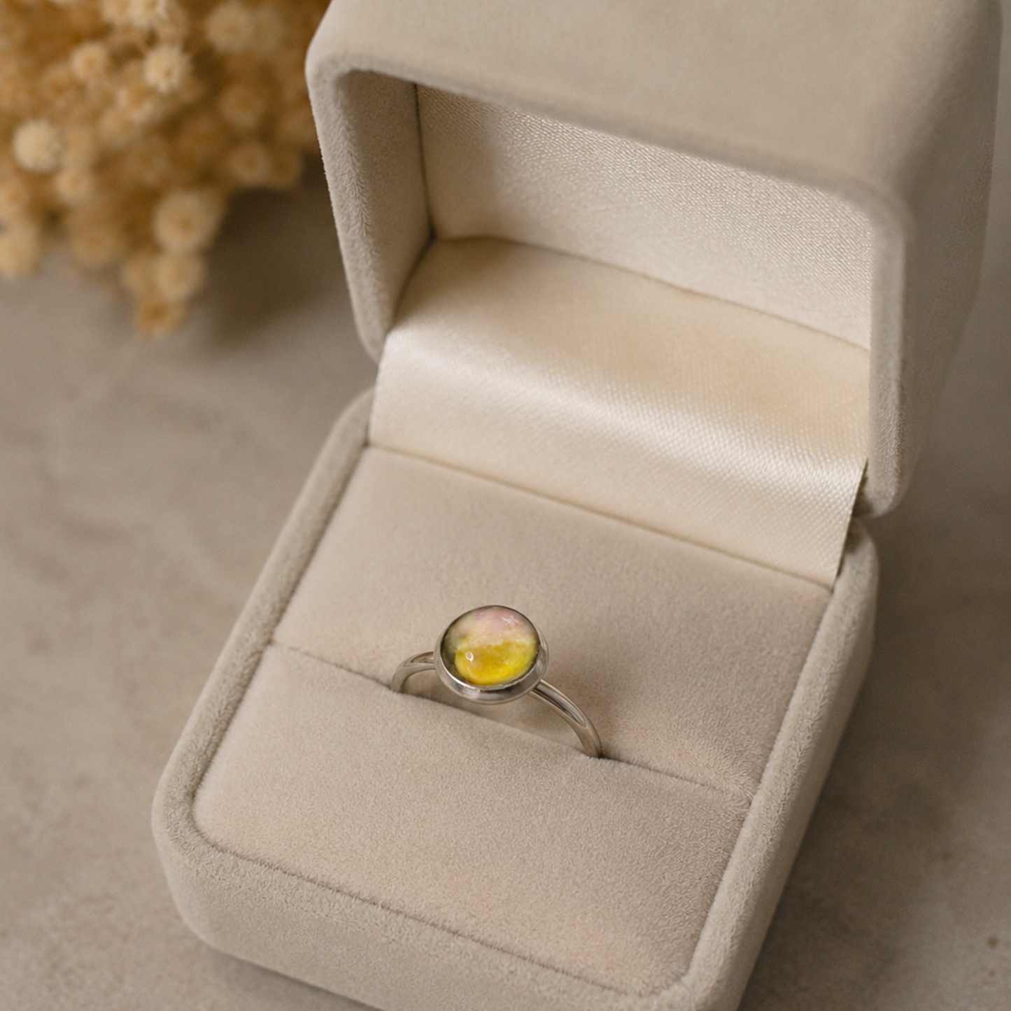 Handmade Hypoallergenic Hand-Painted Stainless Steel Adjustable Ring. One of a Kind.