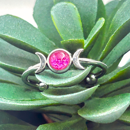 Handmade Hypoallergenic Stainless Steel Moon Ring. One of a Kind