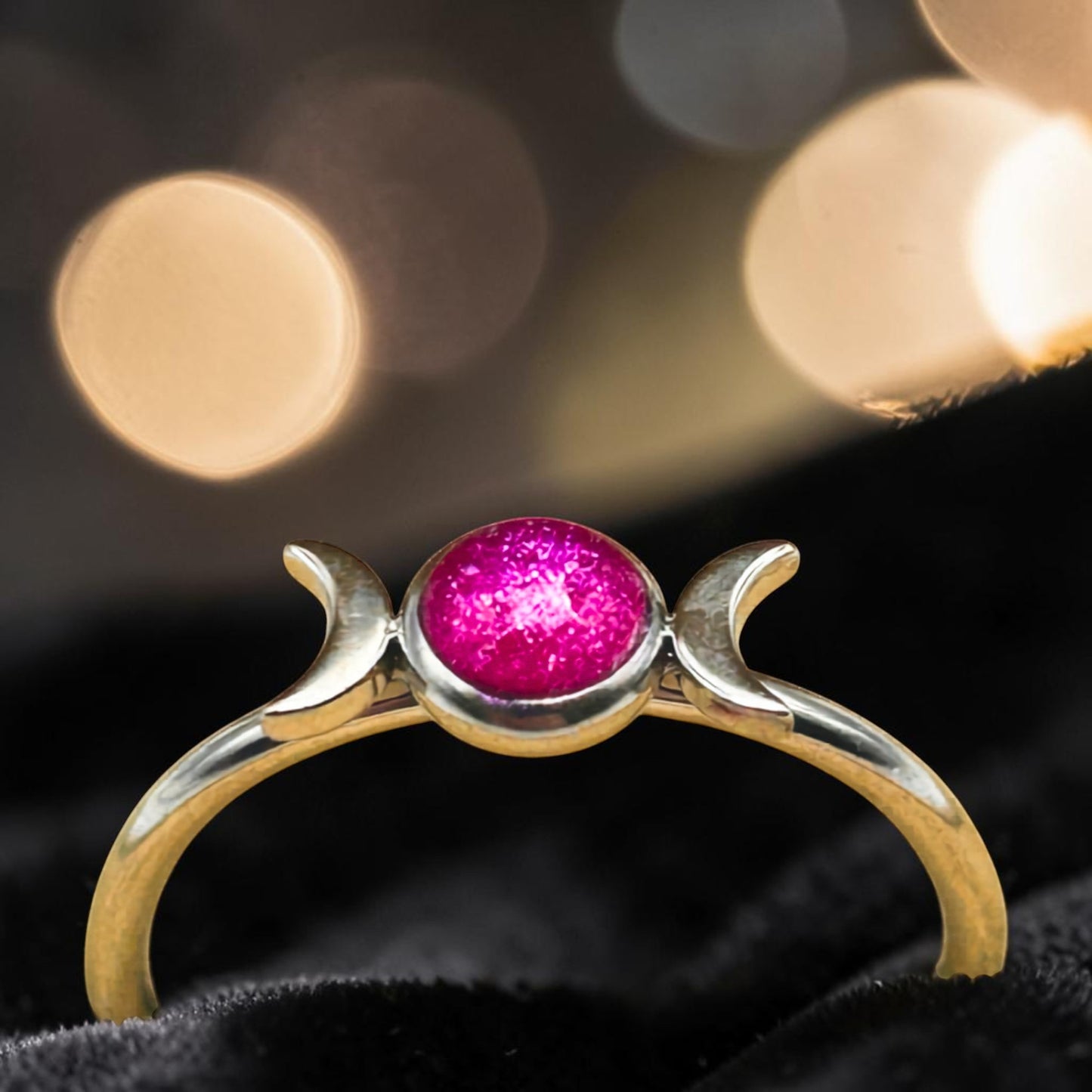 Handmade Hypoallergenic Stainless Steel Moon Ring. One of a Kind